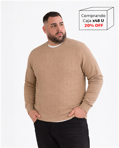 I8114 - Sweater Escote Redondo Fantasía Rombos TALLE ESPECIAL